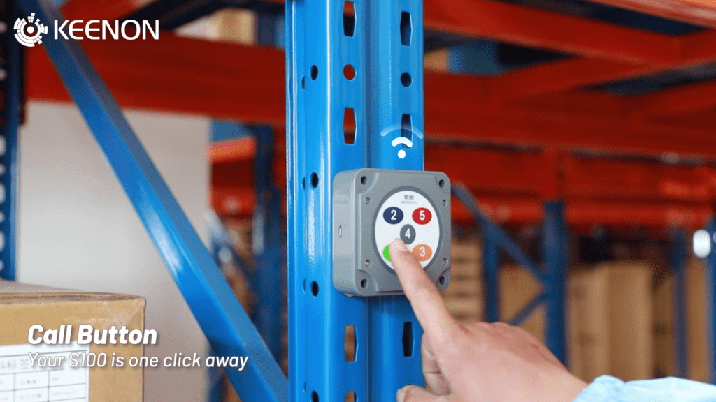 Keenon S100 Call Button an Logistikregal